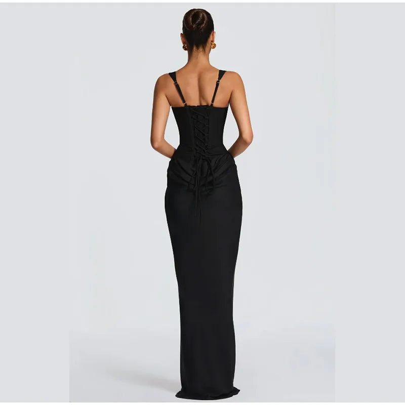 Robe Longue Sirène en Satin Froncé – Épaule Asymmétrique & Découpe | Coupe Slim Luxe 2026