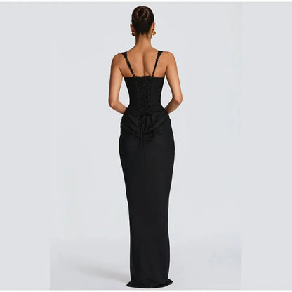 Robe Longue Sirène en Satin Froncé – Épaule Asymmétrique & Découpe | Coupe Slim Luxe 2026