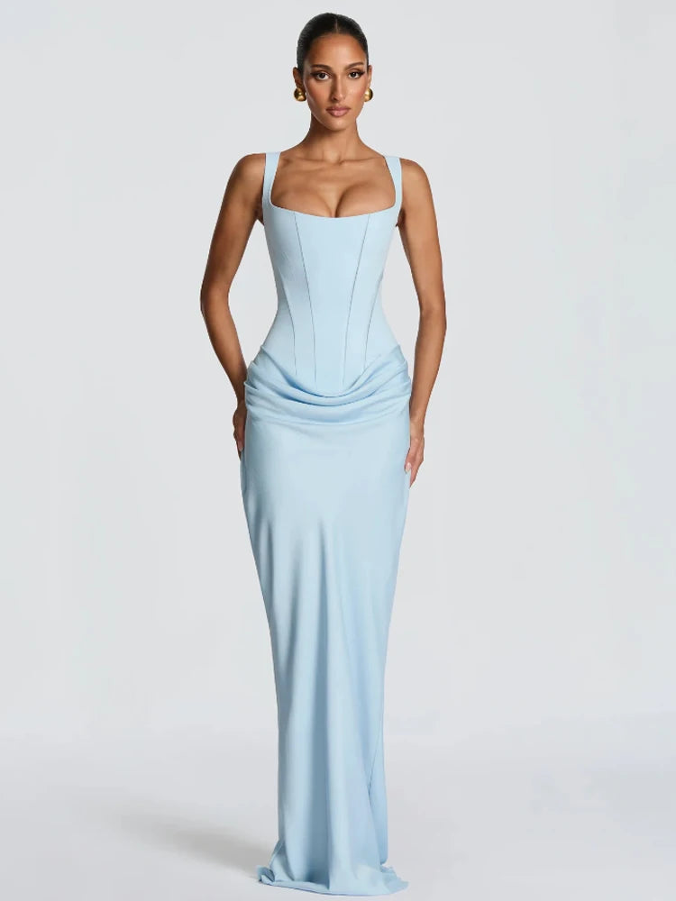 Robe Longue Sirène en Satin Froncé – Épaule Asymmétrique & Découpe | Coupe Slim Luxe 2026