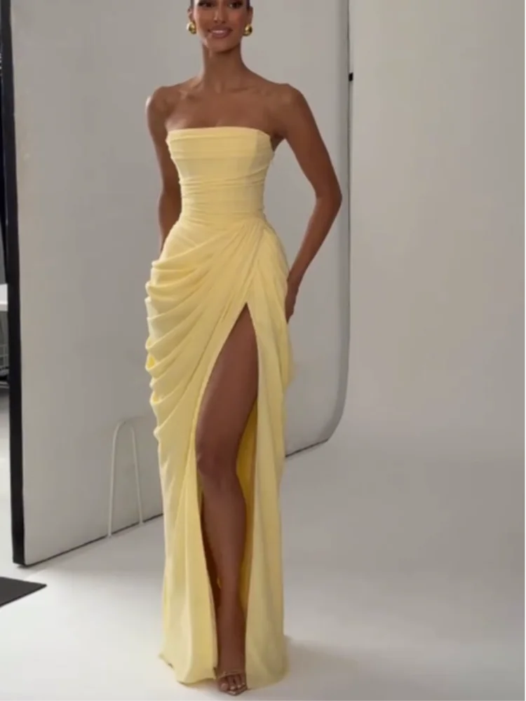 Robe Longue Sirène en Satin Froncé – Épaule Asymmétrique & Découpe | Coupe Slim Luxe 2026