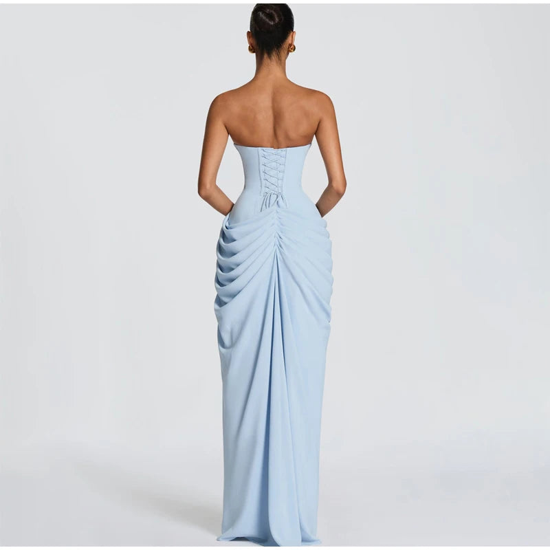 Robe Longue Sirène en Satin Froncé – Épaule Asymmétrique & Découpe | Coupe Slim Luxe 2026