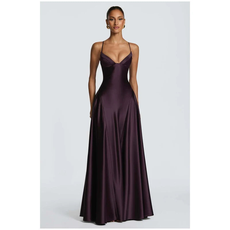 Robe Longue Sirène en Satin Froncé – Épaule Asymmétrique & Découpe | Coupe Slim Luxe 2026